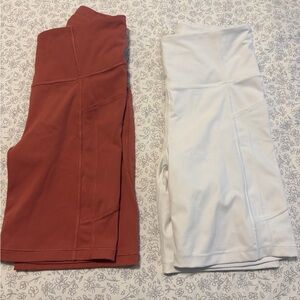 Athleta Rust and White Bike Shorts